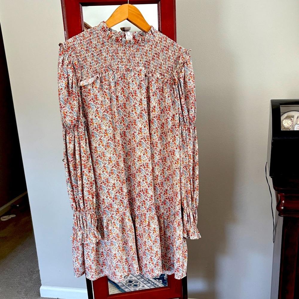 WAYF Rovigo Floral Long Sleeve Minidress SIZE L
